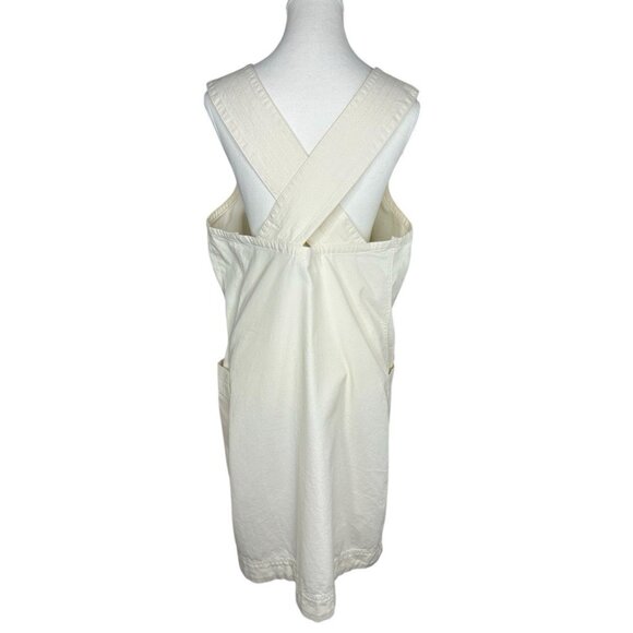Everlane‎ Women's Bone The Cross Back Canvas Apron Mini Dress L/C40 - Picture 4 of 15